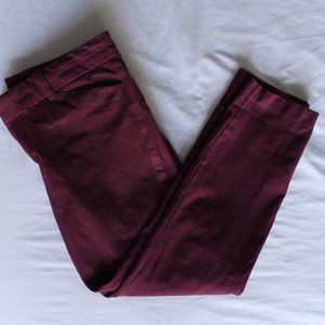 Gap Slim City Cropped Pants in Burgundy